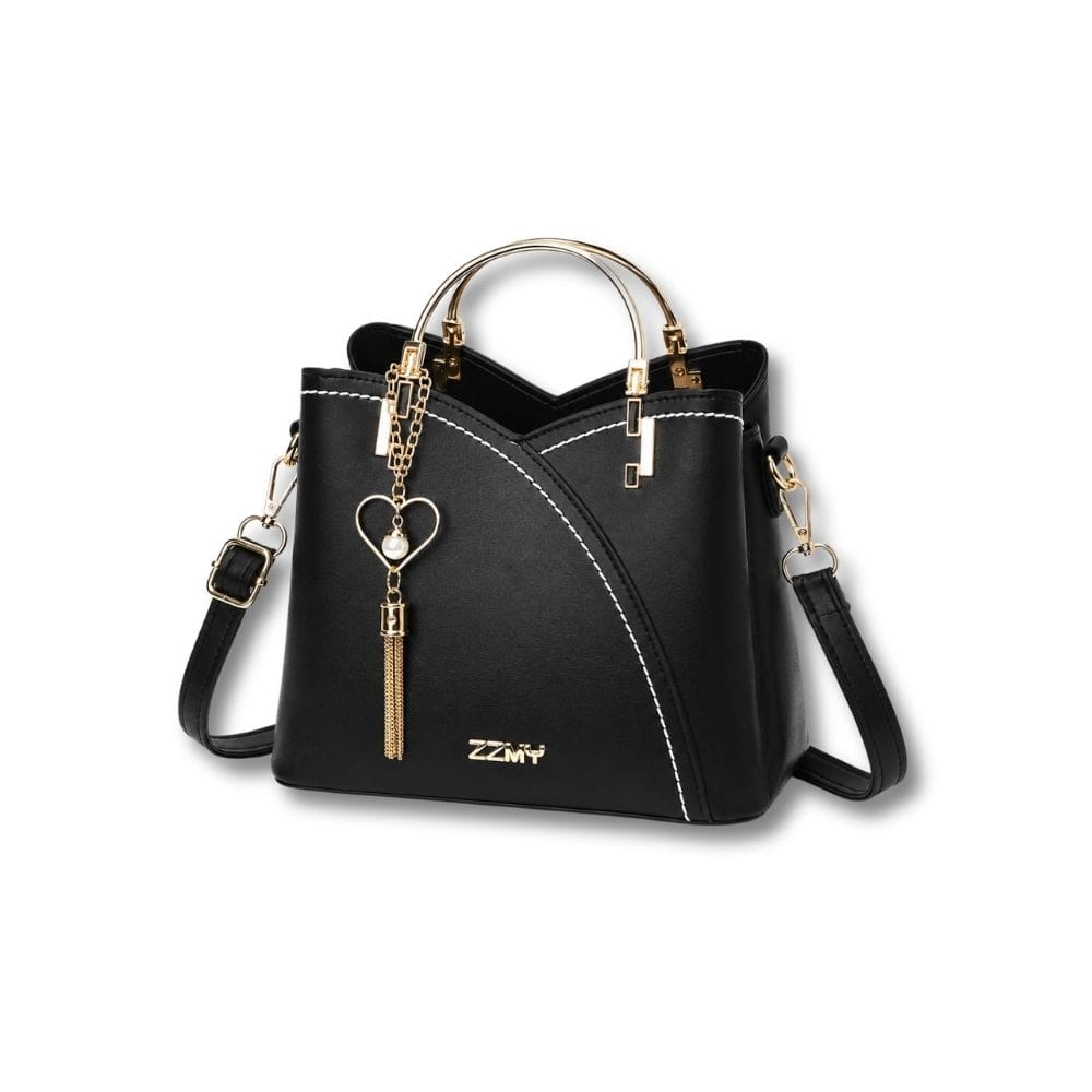 Sac à Main en Cuir Camel | Alix Noir
