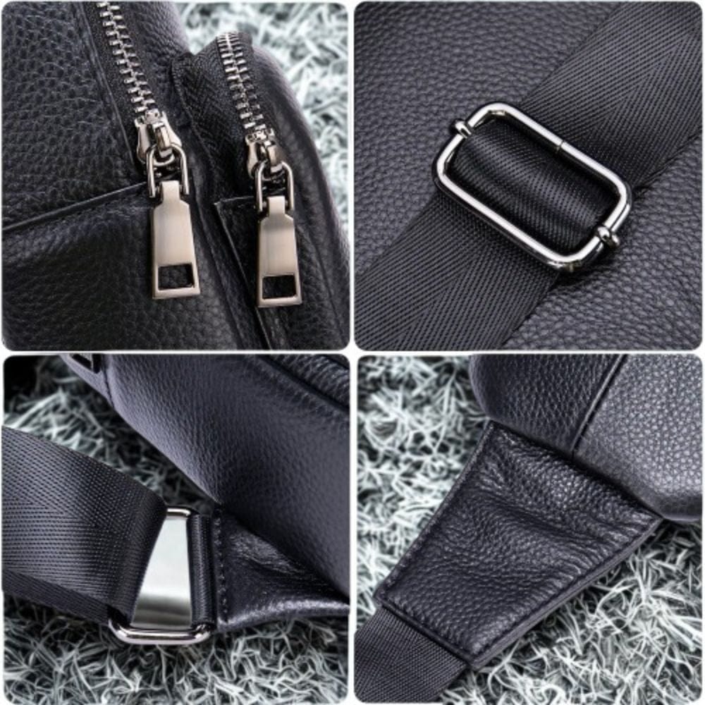 Sacoche Cuir Noir Homme | Néo Noir / Cuir