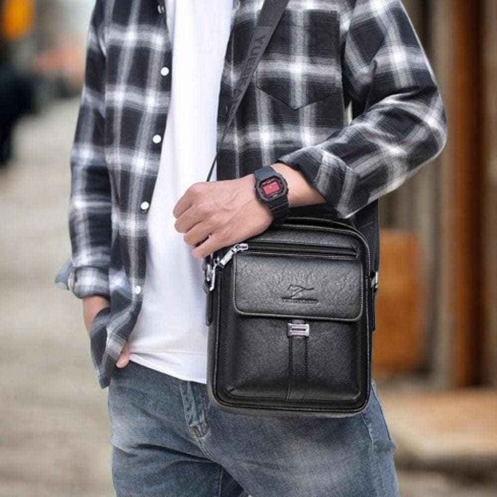Sacoche en Cuir Homme | Vento Marron/Noir