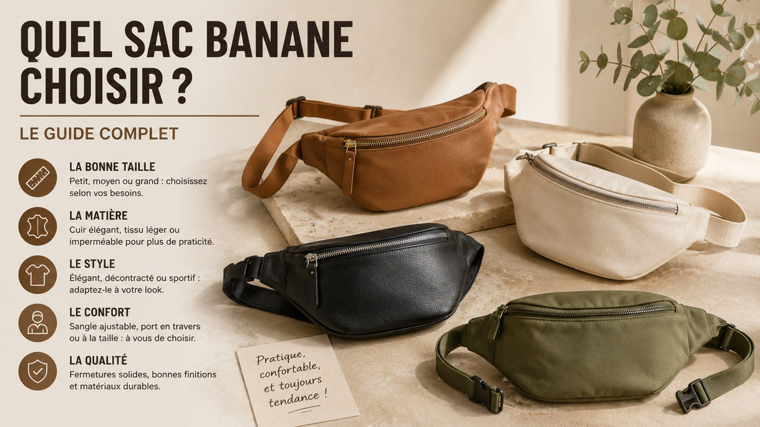 Sac banane tendance porté par une femme, accessoire pratique et élégant