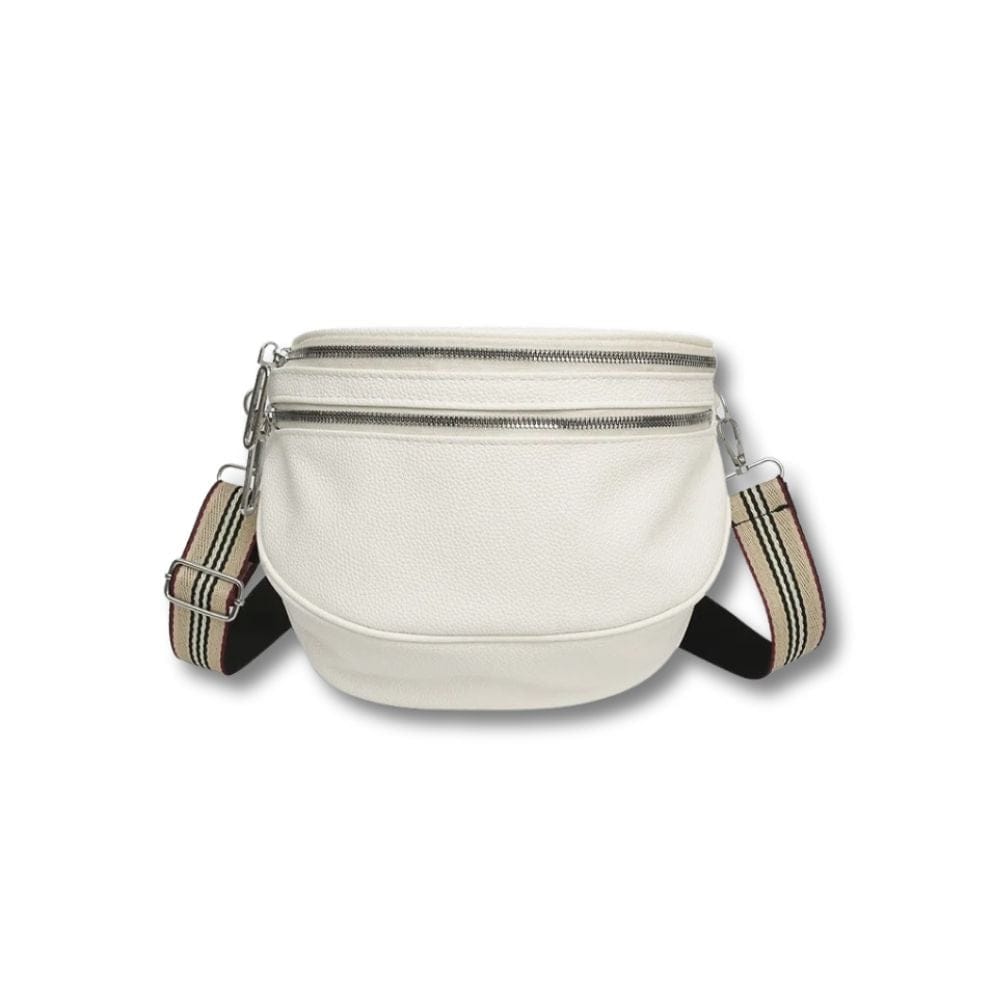 Banane Cuir Noir Femme | Fanny Blanc