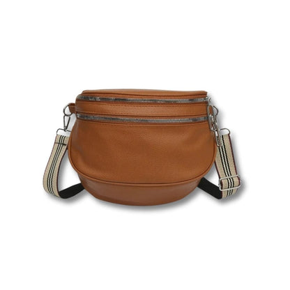 Banane Cuir Noir Femme | Fanny Marron