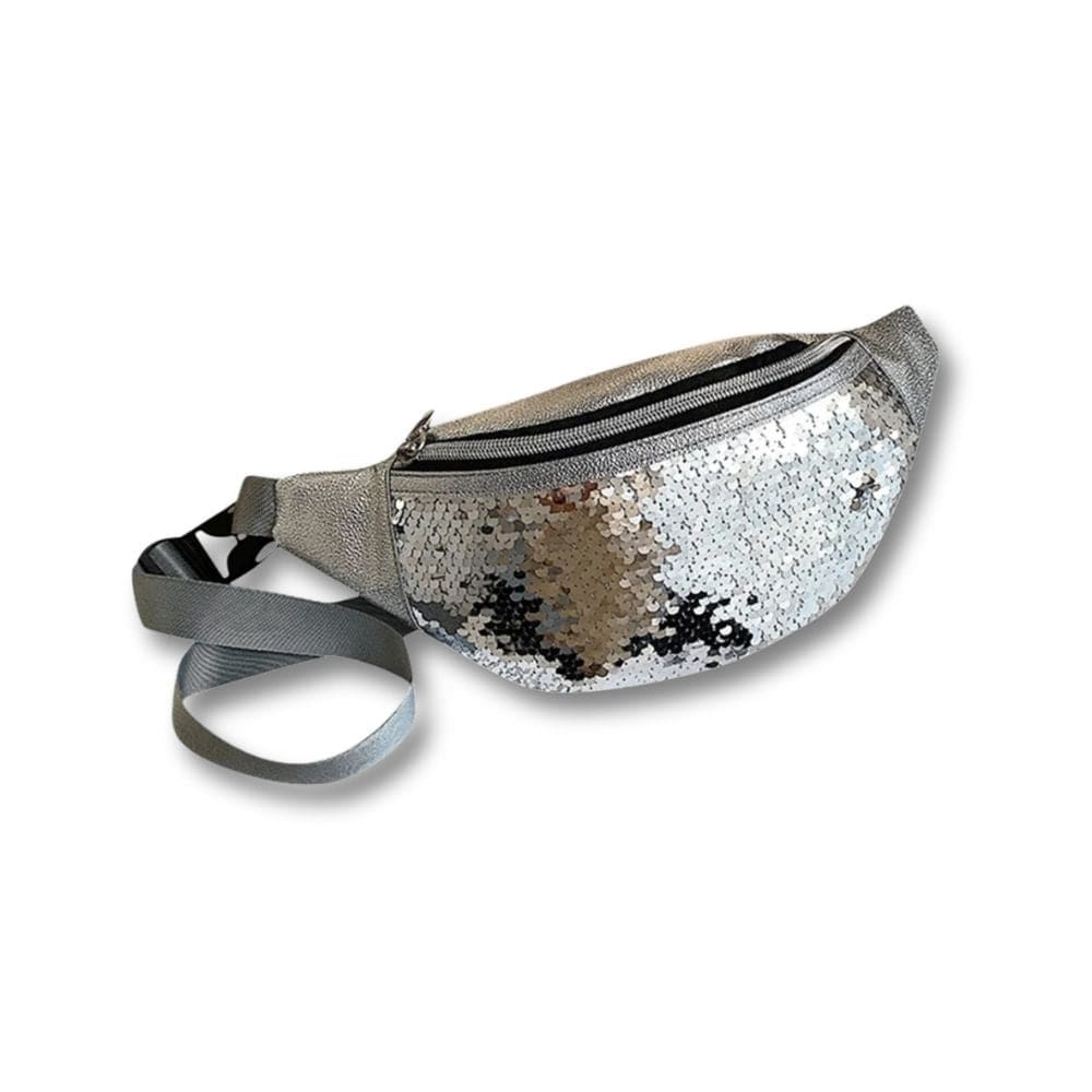 Banane Sacoche Femme Brillante | Nara Argent / Tissu