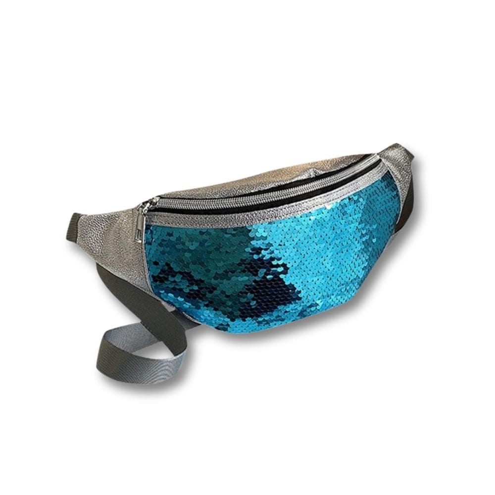 Banane Sacoche Femme Brillante | Nara Bleu / Tissu