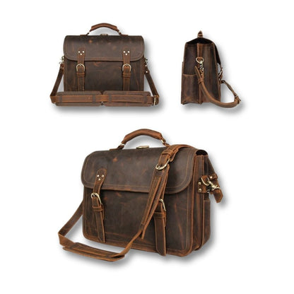 Cartable Sacoche Cuir Marron | Wynor Dark brown / Cuir