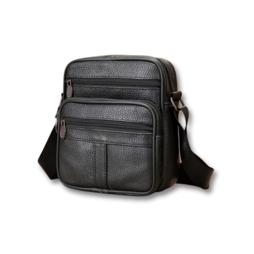 Cuir Sacoche Homme | Kaïros Noir / Cuir