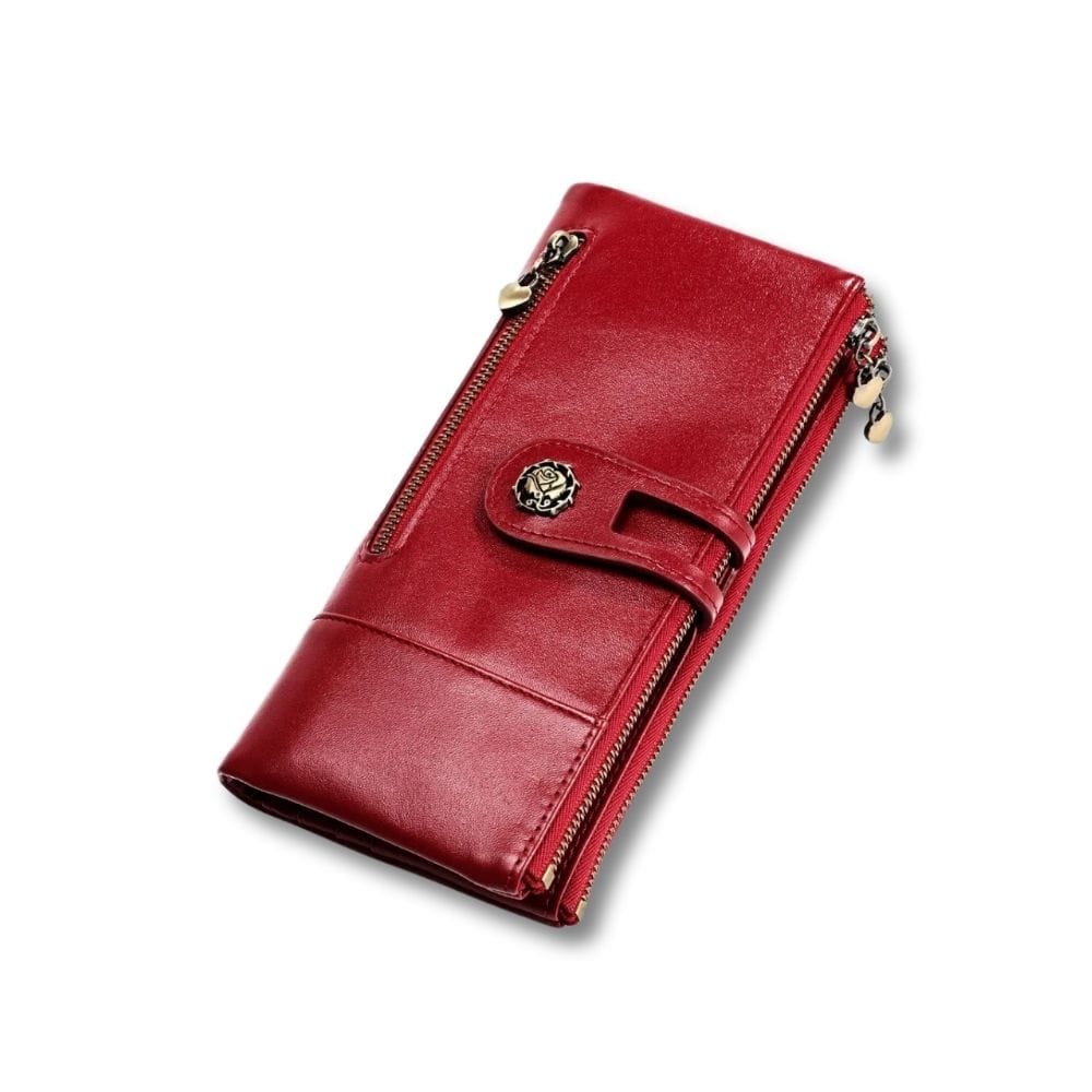 Grand Porte Feuille Femme | Zélia Rouge