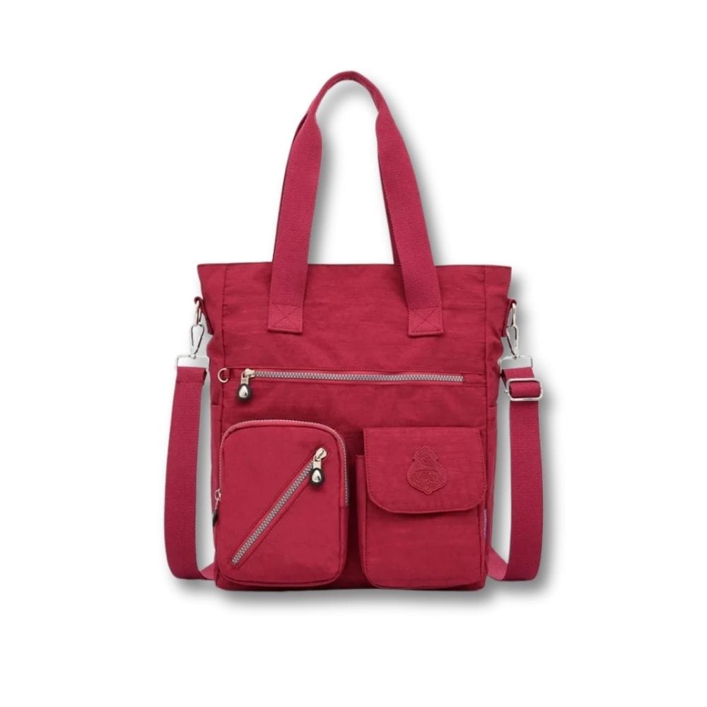Grande Sacoche Bandoulière Femme | Thalia Rouge / Nylon