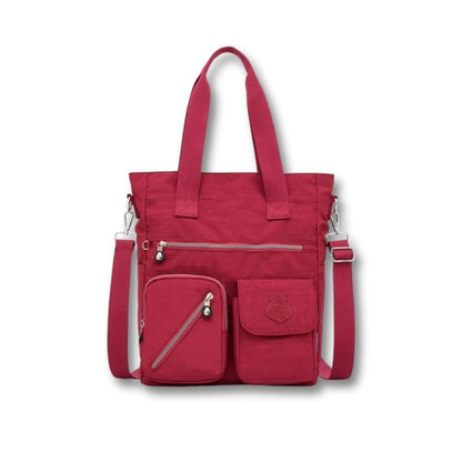 Grande Sacoche Bandoulière Femme | Thalia Rouge / Nylon