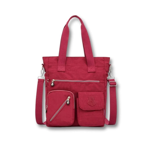 Grande Sacoche Bandoulière Femme | Thalia Rouge / Nylon