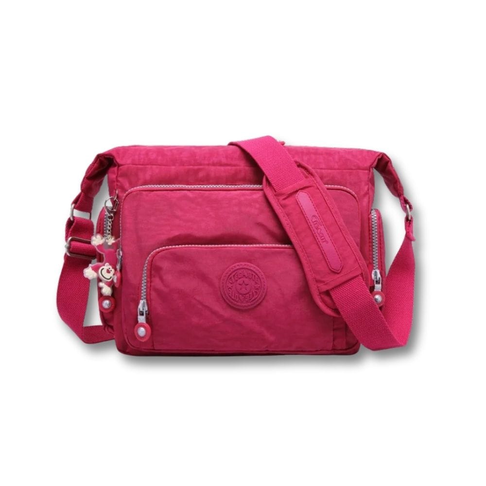 Grande Sacoche Femme Bandoulière | Elara Rouge Clair / Nylon