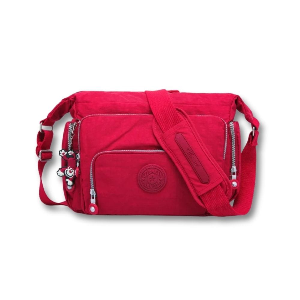 Grande Sacoche Femme Bandoulière | Elara Rouge / Nylon
