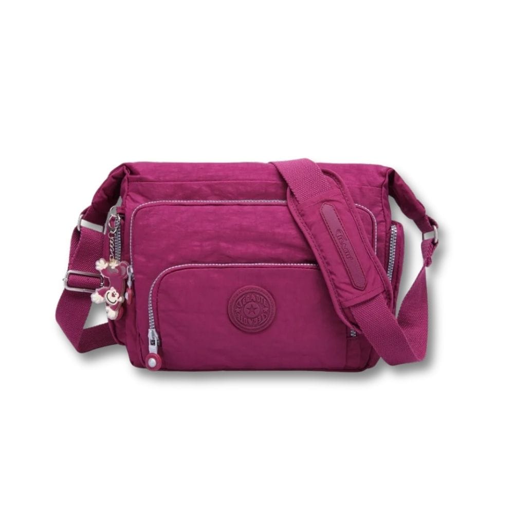 Grande Sacoche Femme Bandoulière | Elara Violet rouge / Nylon