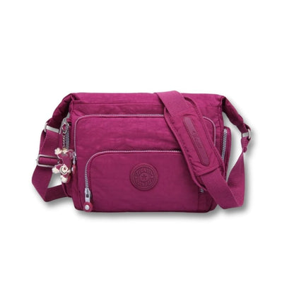 Grande Sacoche Femme Bandoulière | Elara Violet rouge / Nylon