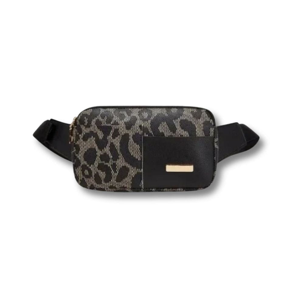 Mini Banane Porte Feuille Femme | Nysa Noir Léopard