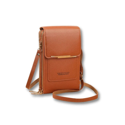 Mini Sac Sacoche Pour Téléphone Femme | Orelia Marron / Cuir