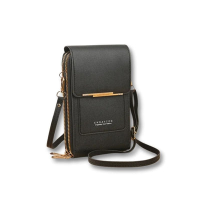 Mini Sac Sacoche Pour Téléphone Femme | Orelia Noir / Cuir