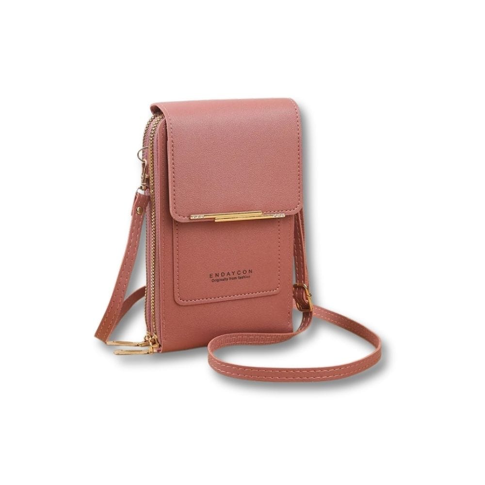 Mini Sac Sacoche Pour Téléphone Femme | Orelia Rose profond / Cuir