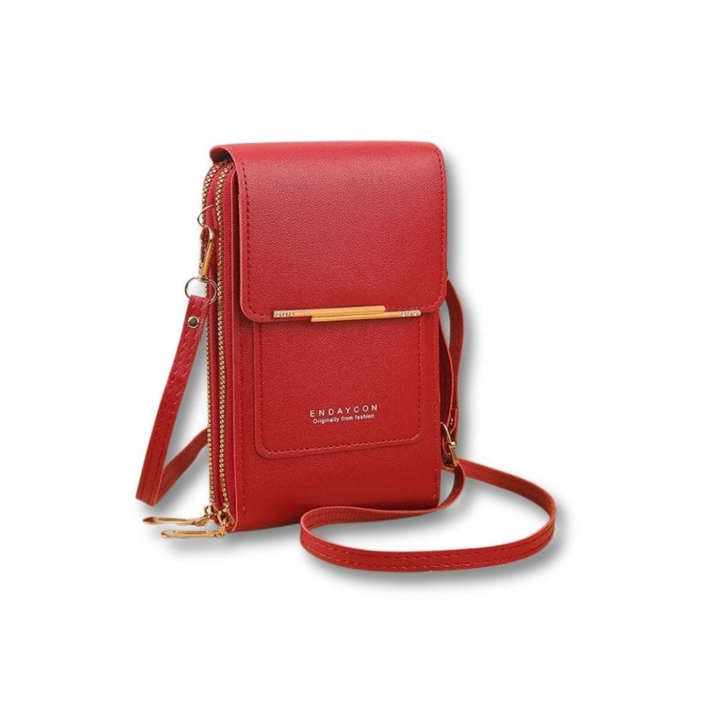 Mini Sac Sacoche Pour Téléphone Femme | Orelia Rouge / Cuir