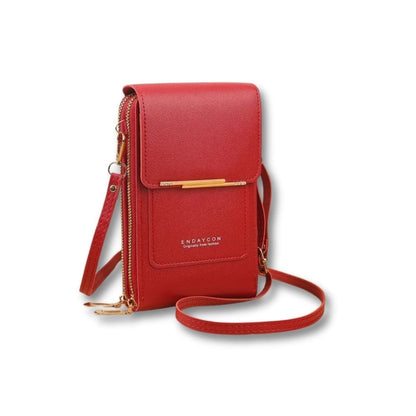 Mini Sac Sacoche Pour Téléphone Femme | Orelia Rouge / Cuir