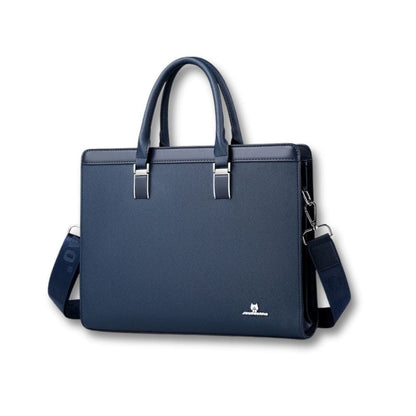 Petit Cartable Sacoche Homme | Toran Blue / Cuir / Tissu