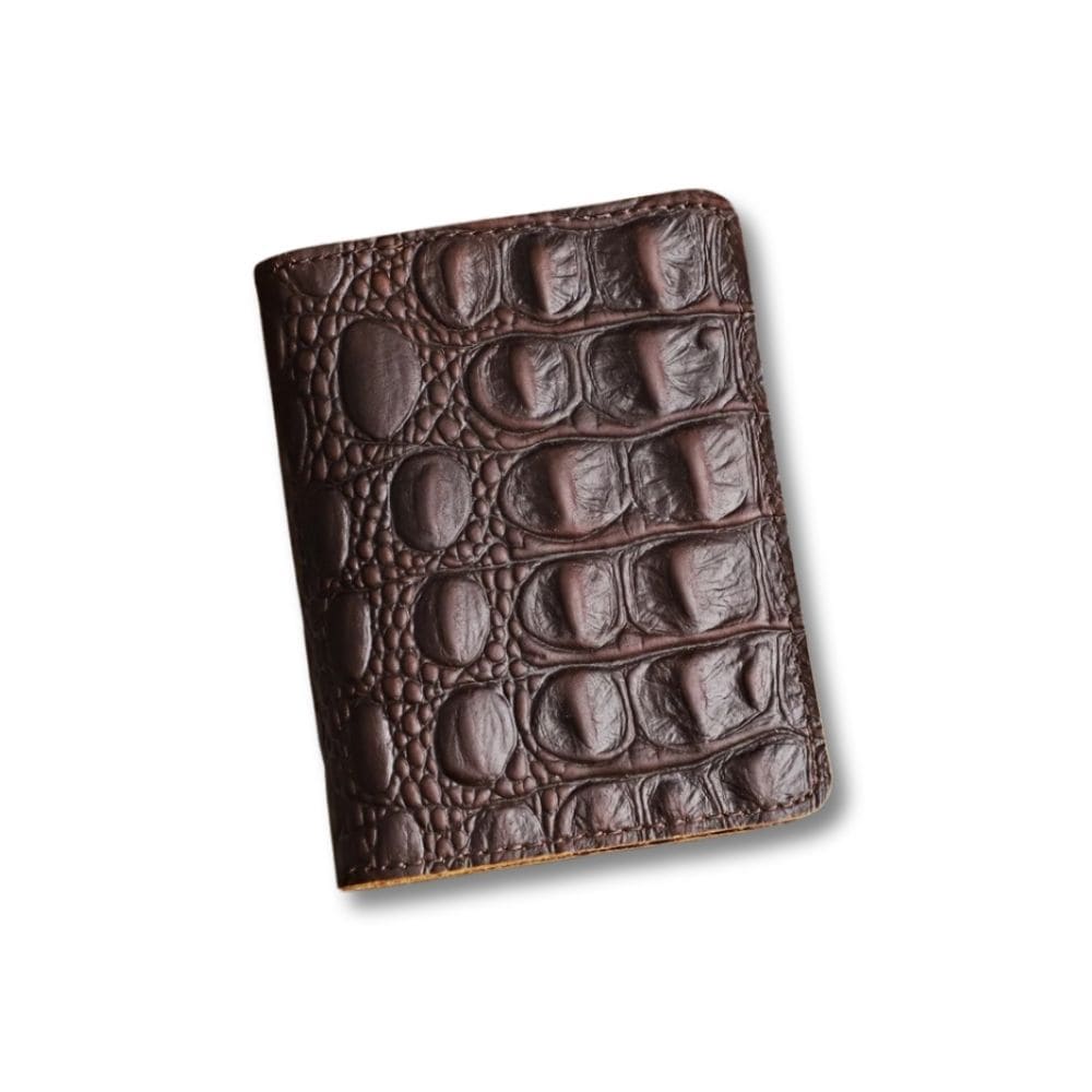 petit porte monnaie en crocodile | Elsar Marron