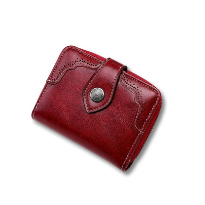 Petit Porte Monnaie Vintage Femme | Elina Rouge