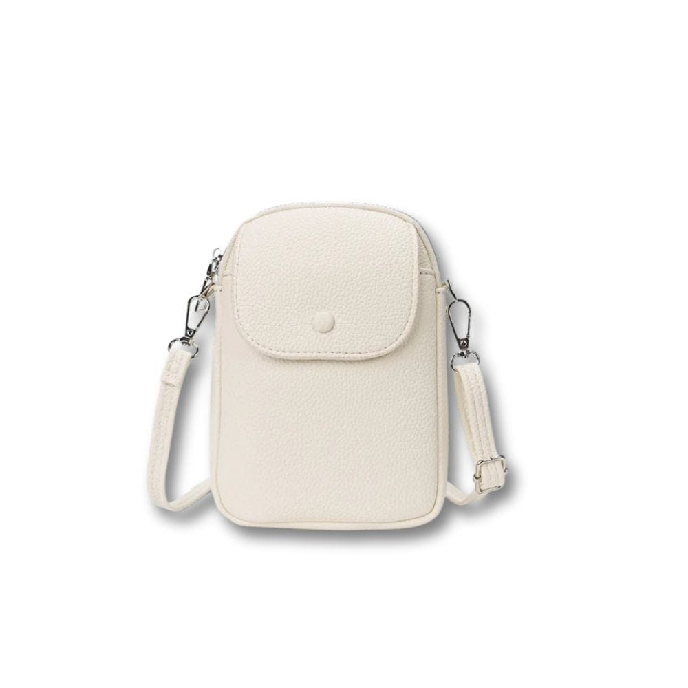Petit Sac Sacoche à Bandoulière Femme | Naïa Beige / cuir