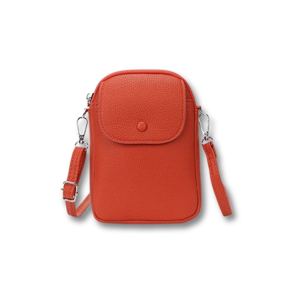 Petit Sac Sacoche à Bandoulière Femme | Naïa Orange / cuir