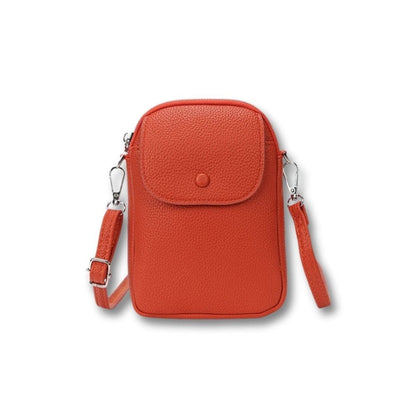 Petit Sac Sacoche à Bandoulière Femme | Naïa Orange / cuir