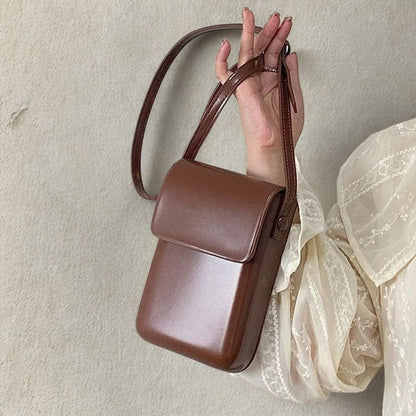 Petite Sacoche en Bandoulière Femme | Kaline Brun / Cuir