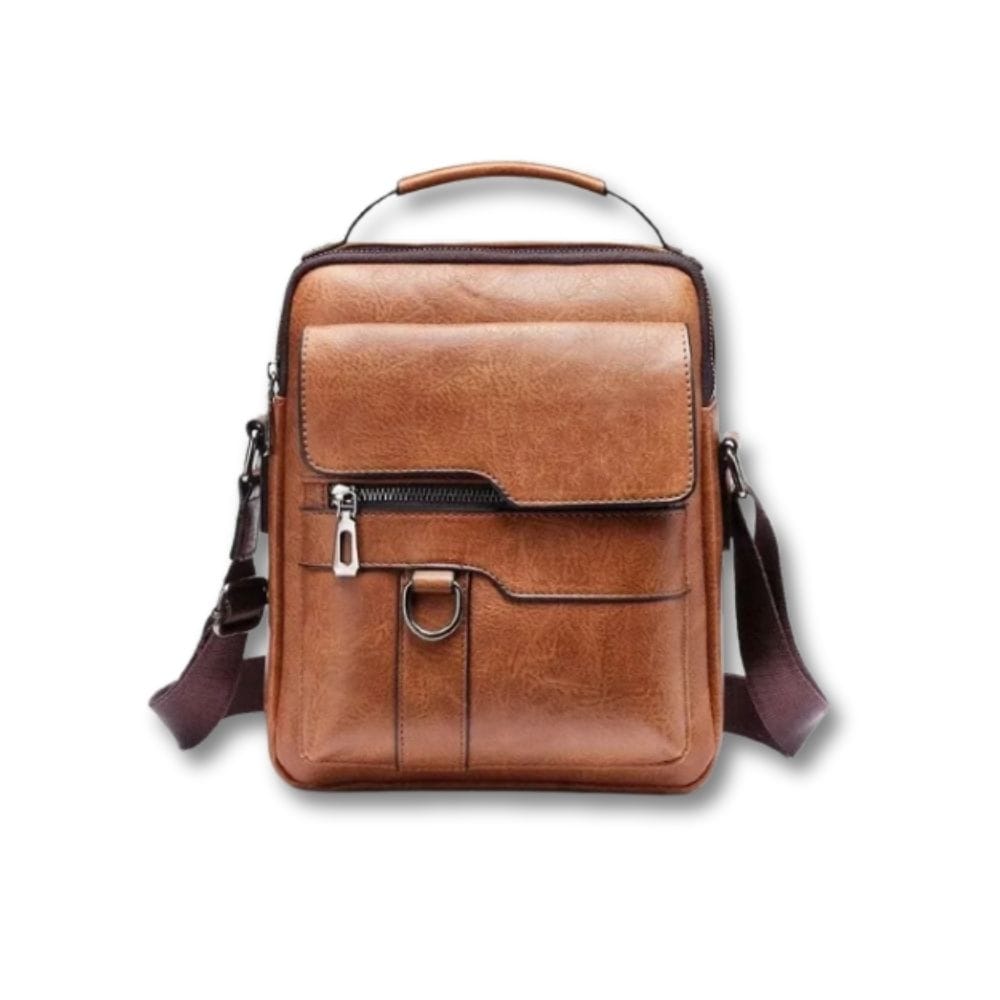 Petite Sacoche en Cuir Homme | Norvik Kaki / Cuir