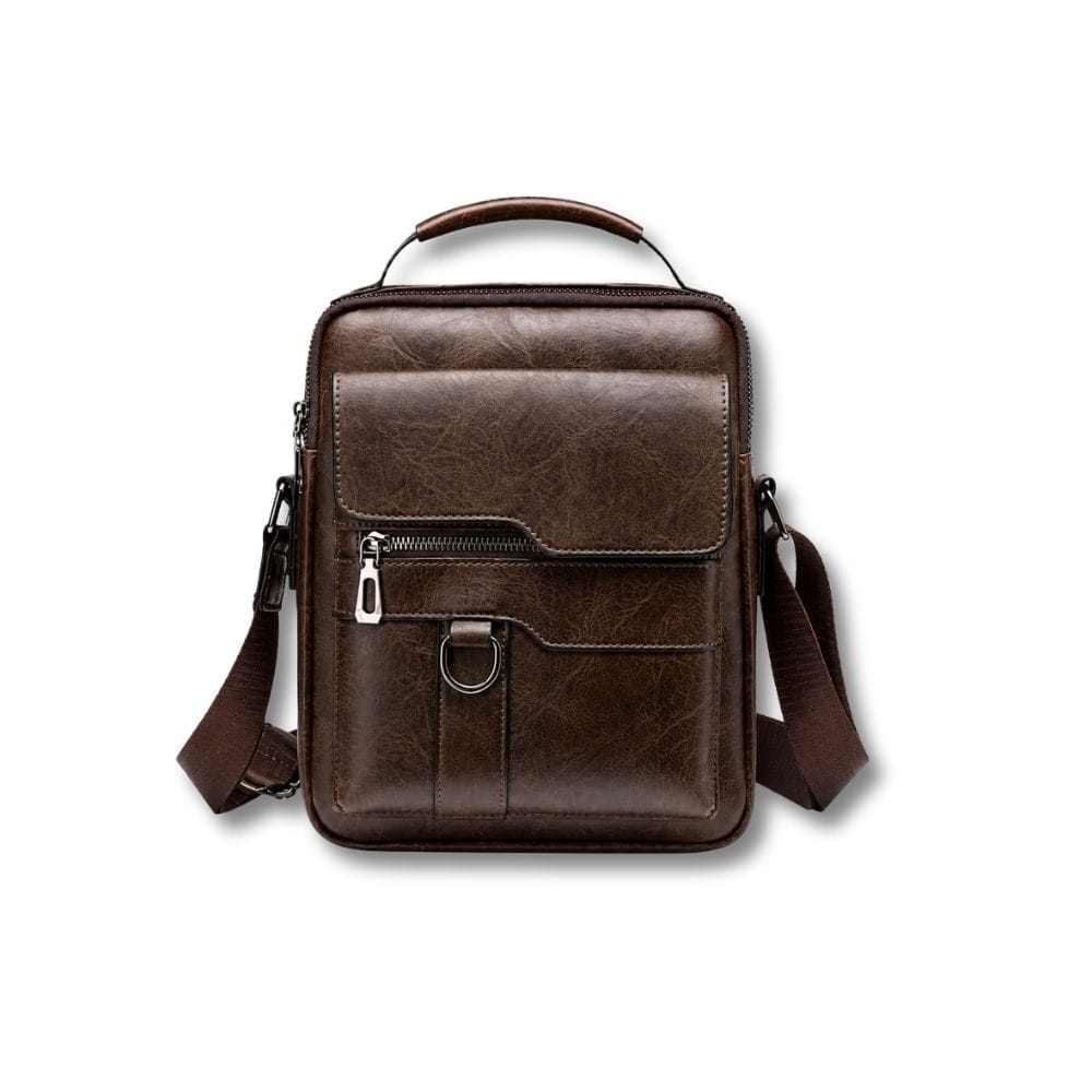 Petite Sacoche en Cuir Homme | Norvik Marron