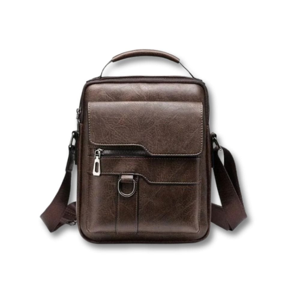 Petite Sacoche en Cuir Homme | Norvik Marron / Cuir