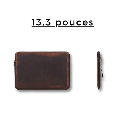 Petite sacoche Ordinateur Cuir | Jarven Marron 13"
