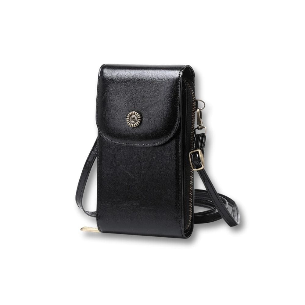 Petite Sacoche Retro Femme | Sirena Noir / Cuir