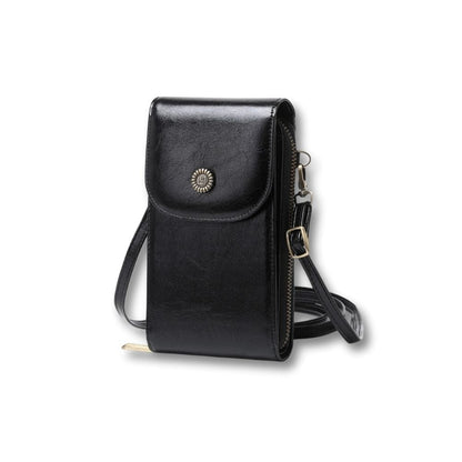 Petite Sacoche Retro Femme | Sirena Noir / Cuir