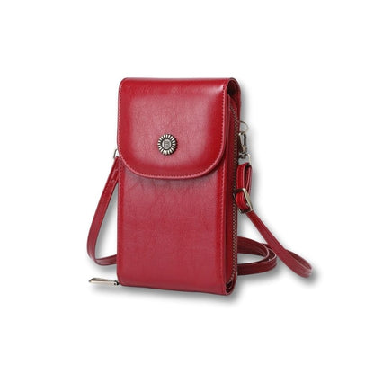 Petite Sacoche Retro Femme | Sirena Rouge / Cuir