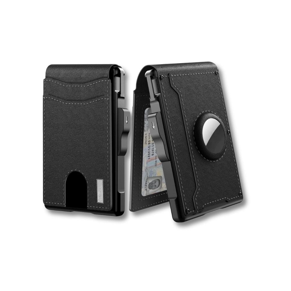 Porte Carte Airtag Cuir | Riven Noir