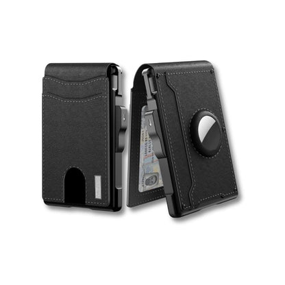 Porte Carte Airtag Cuir | Riven Noir