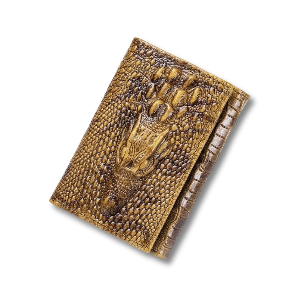 Porte Feuille Crocodile |  Riven Jaune