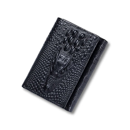 Porte Feuille Crocodile |  Riven Noir