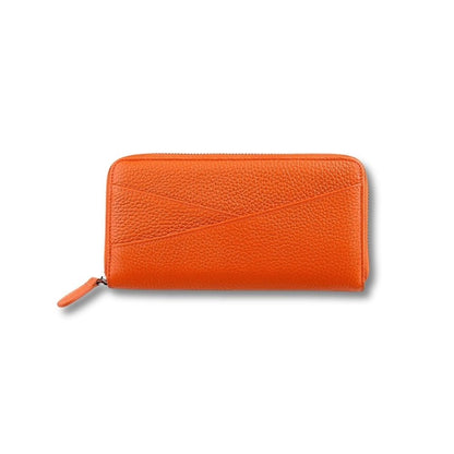Porte Feuille Cuir Zippé | Nolia Orange