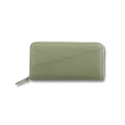 Porte Feuille Cuir Zippé | Nolia Vert