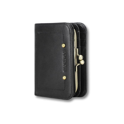 Porte Monnaie Compact Femme | Aria Noir