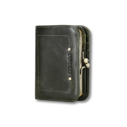 Porte Monnaie Compact Femme | Aria Vert Foncé
