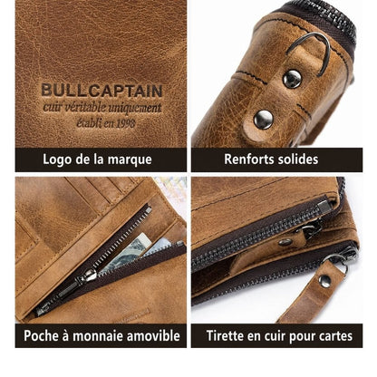 Porte Monnaie Cuir Marron Homme | Joren Kaki