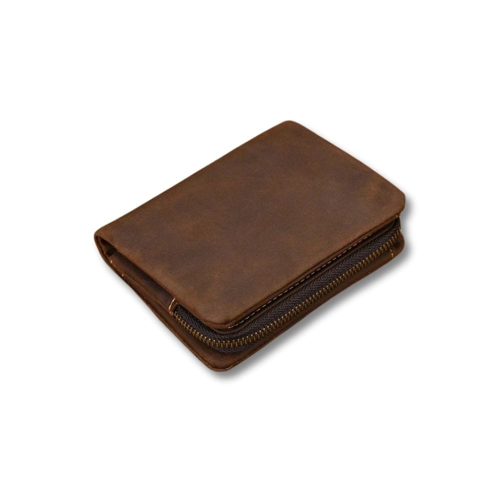 Porte Monnaie Cuir Vintage | Boren Brun