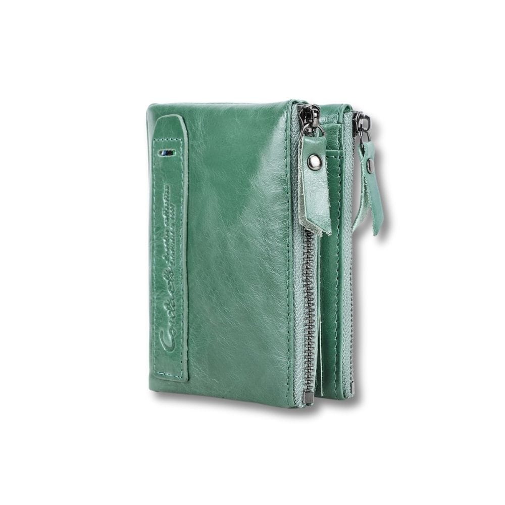 Porte-Monnaie Femme Cuir Souple | Liora Vert Pin