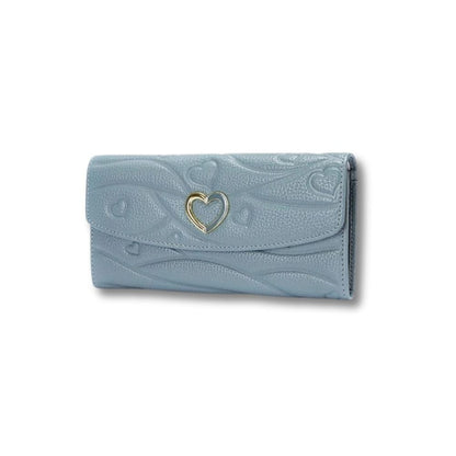 Porte Monnaie Long en Cuir Femme | Serina Bleu